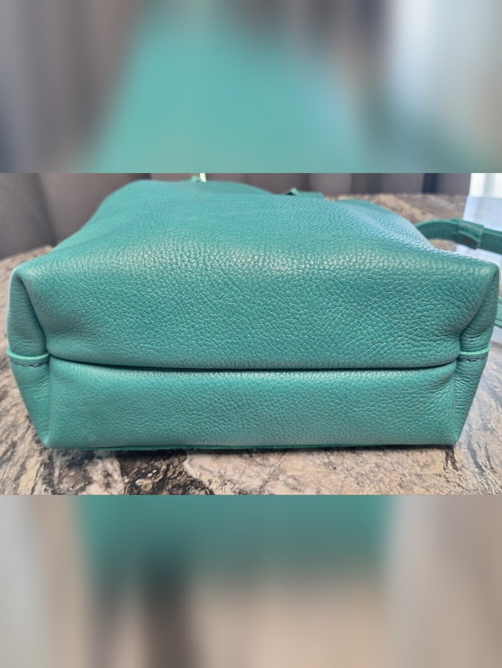 Portland Leather Goods Mini Crossbody Tote, Seafoam, NWOT - Picture 5 of 8